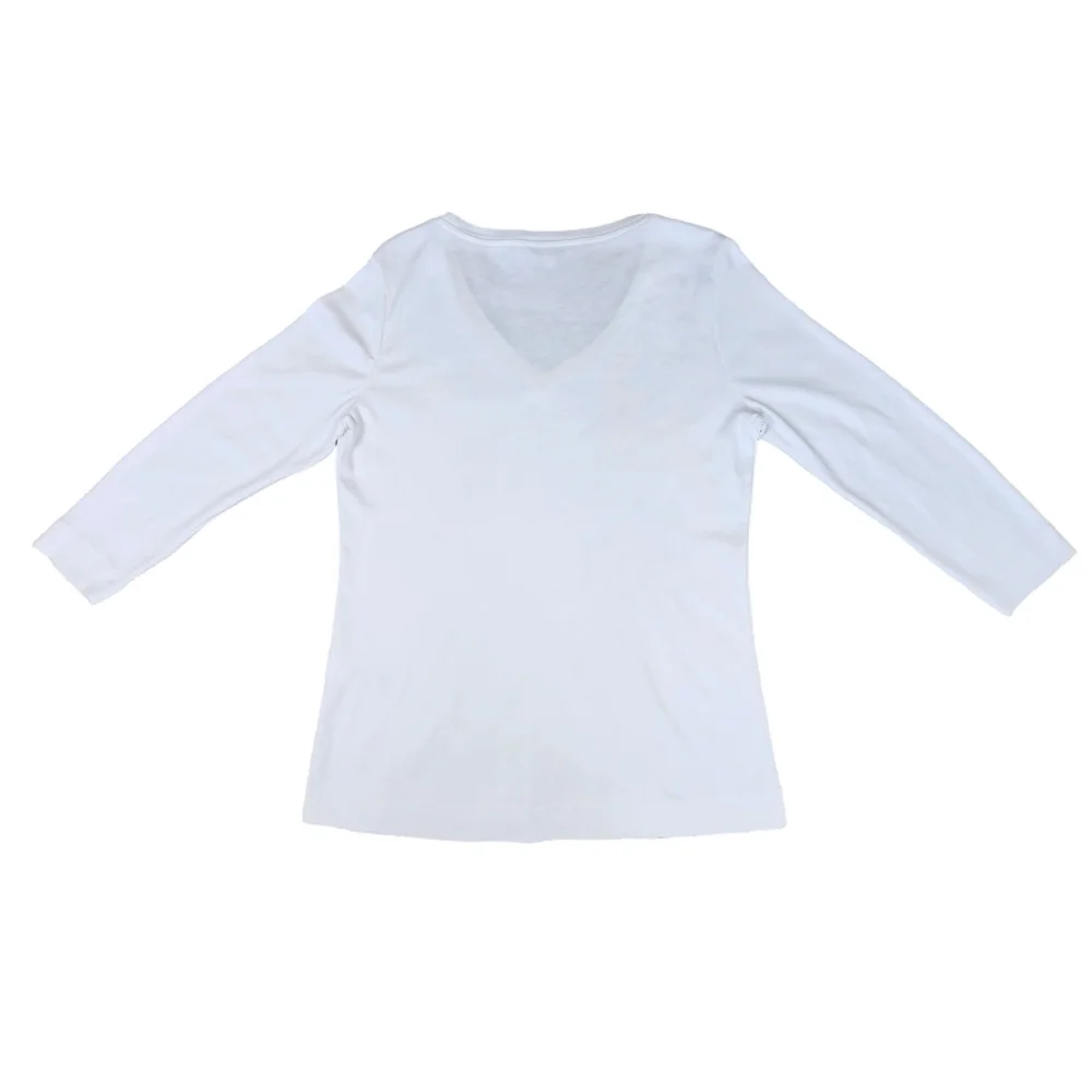CHICO'S Floral Pima Cotton 3/4 Sleeve Soft, Lightweight Pullover Top Size S - Picture 9 of 11